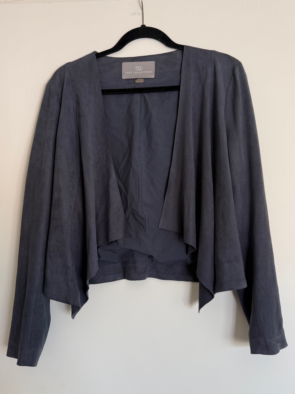 Tart Collections Women's Slate Draped Open-Front Blazer